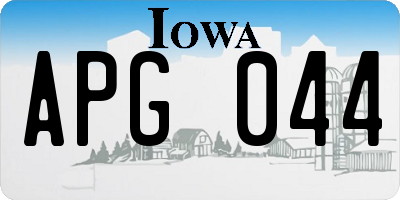 IA license plate APG044