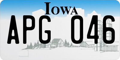 IA license plate APG046
