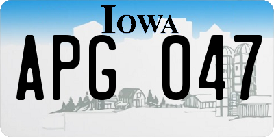 IA license plate APG047
