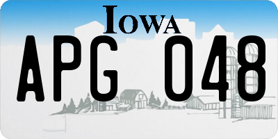 IA license plate APG048