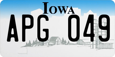 IA license plate APG049