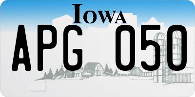 IA license plate APG050
