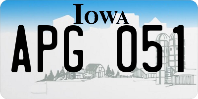 IA license plate APG051