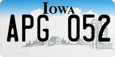 IA license plate APG052