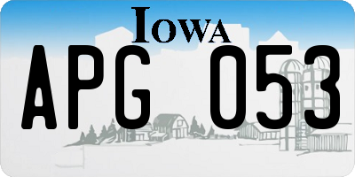 IA license plate APG053