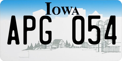 IA license plate APG054