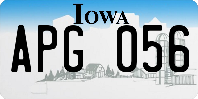 IA license plate APG056