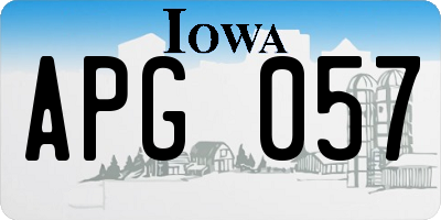 IA license plate APG057