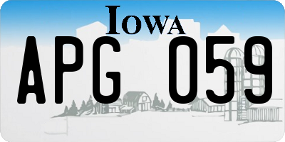 IA license plate APG059