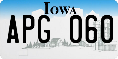 IA license plate APG060