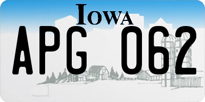 IA license plate APG062