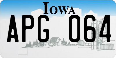 IA license plate APG064