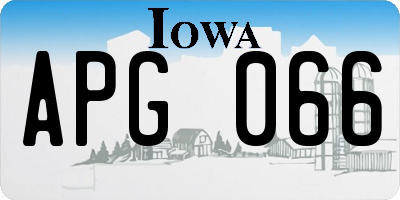 IA license plate APG066