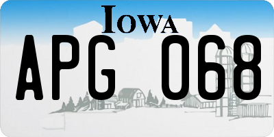 IA license plate APG068