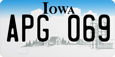 IA license plate APG069