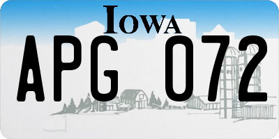 IA license plate APG072