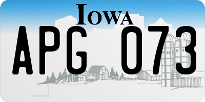 IA license plate APG073
