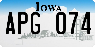 IA license plate APG074
