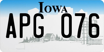IA license plate APG076