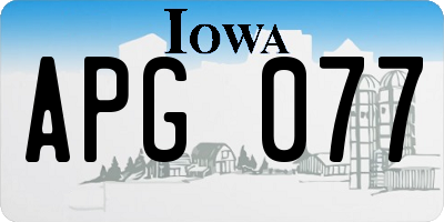 IA license plate APG077