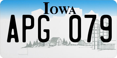 IA license plate APG079