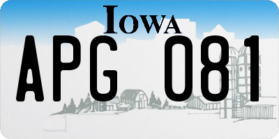 IA license plate APG081