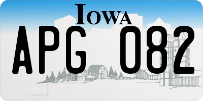 IA license plate APG082