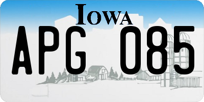IA license plate APG085