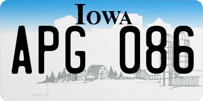 IA license plate APG086