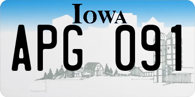 IA license plate APG091