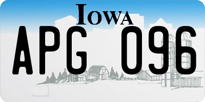 IA license plate APG096