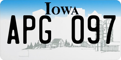 IA license plate APG097