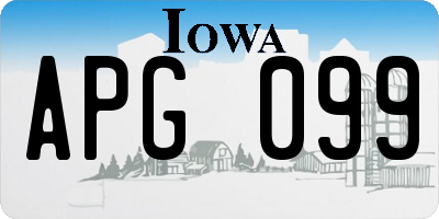 IA license plate APG099