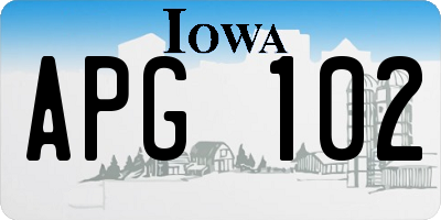 IA license plate APG102