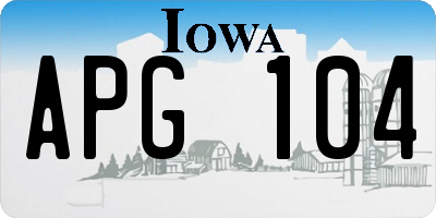 IA license plate APG104