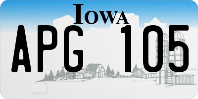 IA license plate APG105