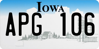 IA license plate APG106