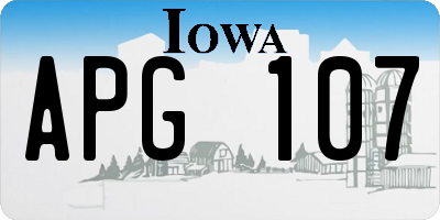 IA license plate APG107