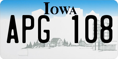 IA license plate APG108