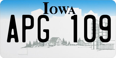 IA license plate APG109