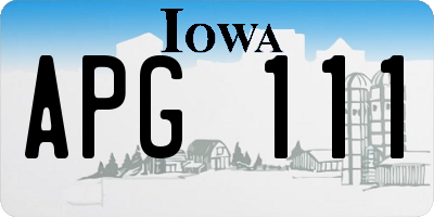 IA license plate APG111