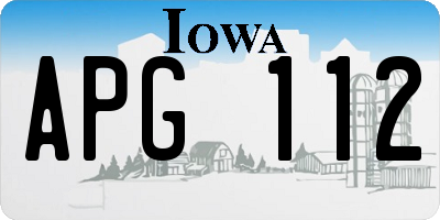 IA license plate APG112