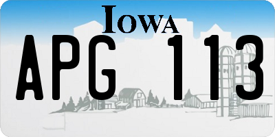 IA license plate APG113