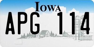 IA license plate APG114