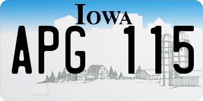 IA license plate APG115
