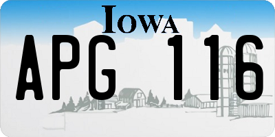 IA license plate APG116