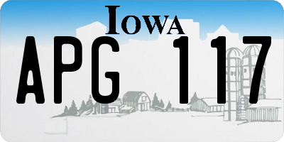 IA license plate APG117