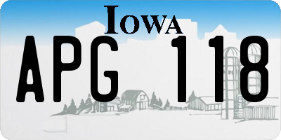 IA license plate APG118