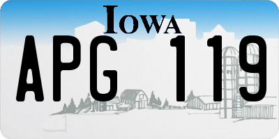 IA license plate APG119