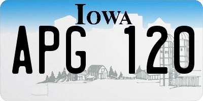 IA license plate APG120